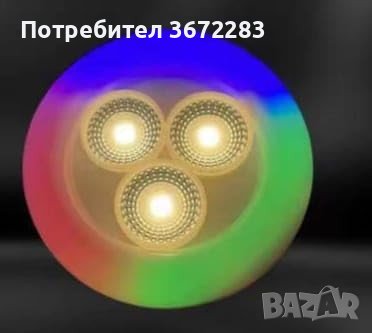 Трицветна пръстеновидна лампа за таван, 85% енергоспестяваща, снимка 3 - Лампи за таван - 43489829