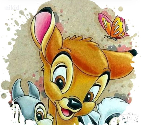 Бамби сърничка сърна щампа термо апликация картинка за дреха блуза чанта, снимка 2 - Други - 52160769