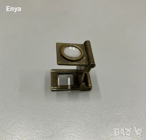 Винтидж джобна сгъваема лупа от месинг