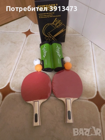 Чисто нов комплект за тенис на маса CUESOUL включва 2 хилки 4 топчета и мрежа