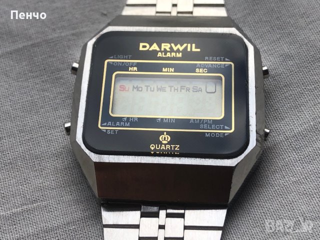 ретро LCD "DARWIL" ALARM - 1980г. - QUARTZ - МИНТ, снимка 4 - Антикварни и старинни предмети - 43034059