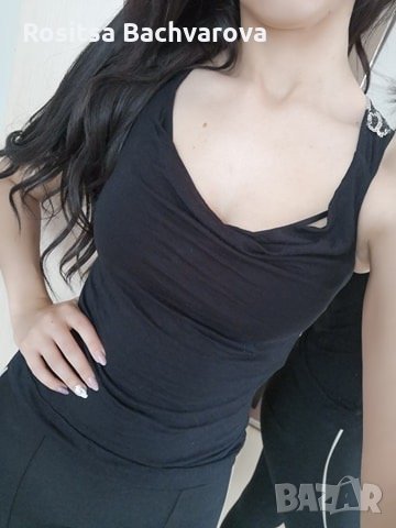 Черен топ с пеперуда, Kenvelo, S размер, снимка 5 - Корсети, бюстиета, топове - 28823436