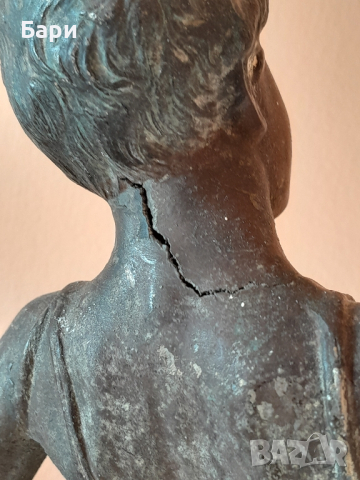 Стара авторска бронзова фигура,статуетка, снимка 8 - Колекции - 44873008