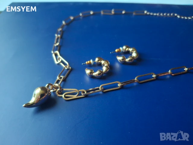 Комплект колие и обици Chloe, снимка 3 - Бижутерийни комплекти - 50835189