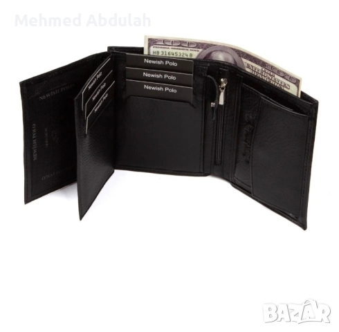 Мъжки портфейл с естествена кожа, снимка 5 - Портфейли, портмонета - 52512485