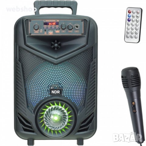 Караоке Тонколона NDR-P44  , 8 инча / Микрофон, акумулаторна батерия, Bluetooth, FM радио