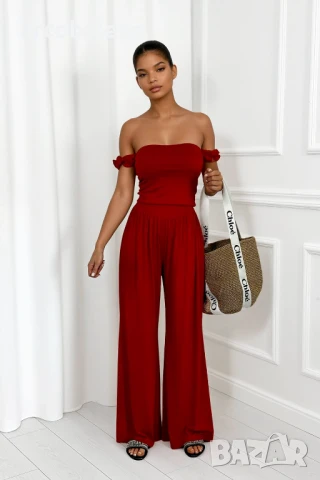 Дамски комплект от топ и панталон от вискоза Sicilia, 3цвята , снимка 2 - Комплекти - 51057048