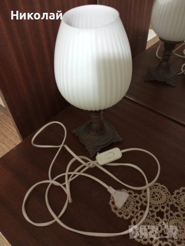Ретро бронзова лампа, снимка 6 - Антикварни и старинни предмети - 52188146