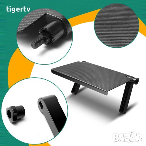 ТВ рафт стойка за ТВ бокс телевизор рутер дистанционно приемник, 33 х 16 см, Черен, снимка 7 - Стойки, 3D очила, аксесоари - 22610956