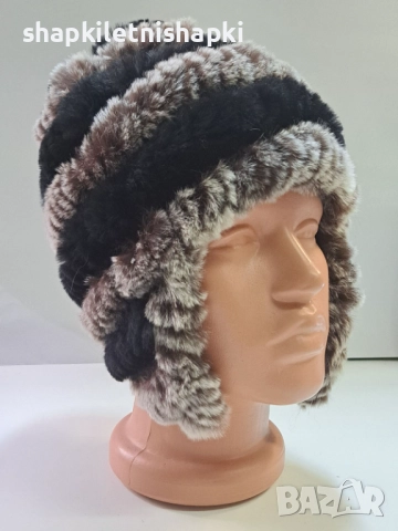 Дамска шапка лукс, ушанка Чинчила - 114, снимка 2 - Шапки - 52224771