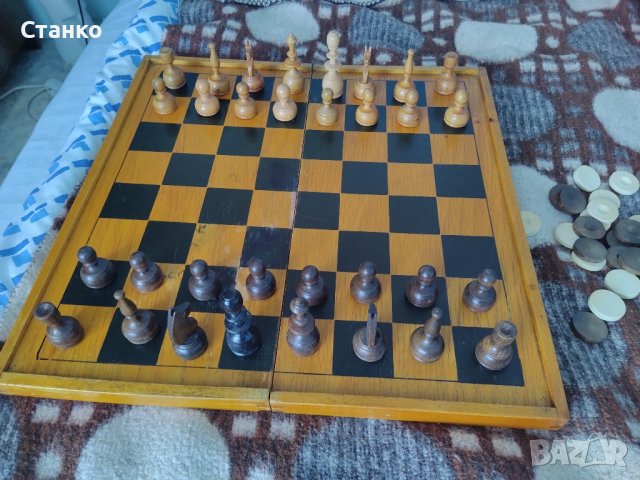 шах и табла, 50х50, автентичен , снимка 1 - Шах и табла - 43938131