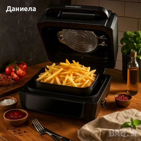 Уред 2 в 1 SilverCrest Air Fryer with Grill – хрупкаво, вкусно и без мазнина, снимка 3 - Мултикукъри - 51816555