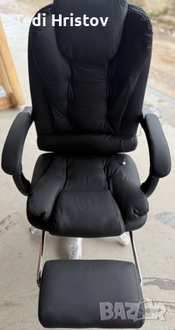 Ергономичен въртящ се офис стол с масаж и поставка за крака, снимка 4 - Столове - 53260427