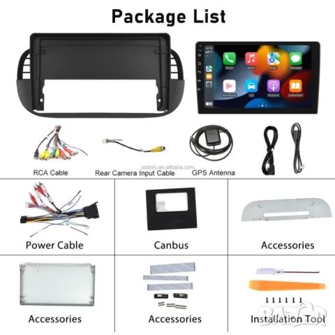 Мултимедия за Fiat 500, 2007-2015, навигация, Android, двоен дин, плеър, FIAT 500C, Андроид, снимка 15 - Аксесоари и консумативи - 50041896