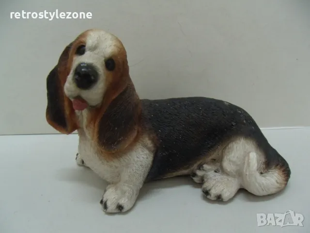 № 7842 стара фигура - куче   - размер 13,5 / 8,5 / 6 см   - синтетика / полирезин, снимка 5 - Други ценни предмети - 48773828