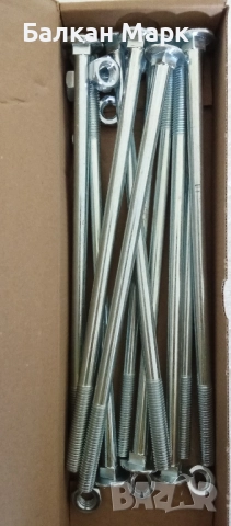 Коларски болтове с гайки – 10x240, DIN 603, поцинковани,10бр. (внос от Германия) 