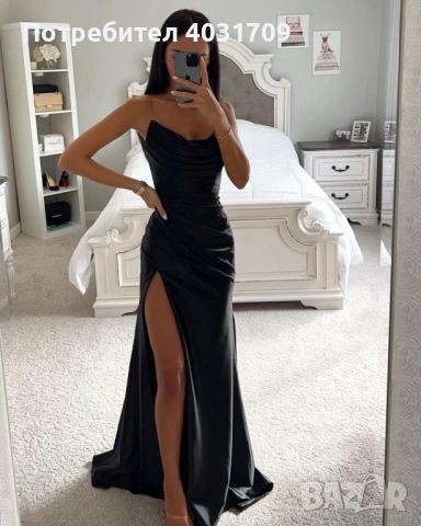 Дълга сатенена рокля 