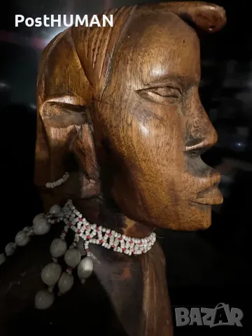 Африканска дървена статуетка, снимка 6 - Статуетки - 47513100