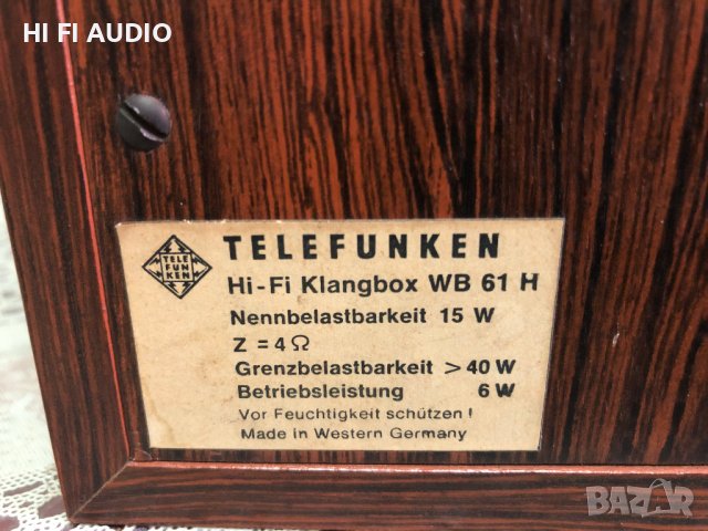 Telefunken  WB 61 H, снимка 5 - Тонколони - 44071851