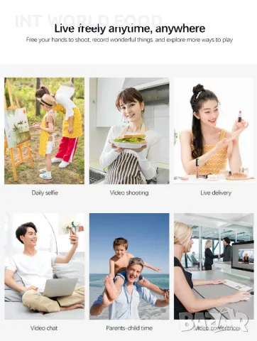 SriHome SH006 Панорамен Интелигентен 355° Държач за телефон с автоматично проследяване, снимка 5 - Други - 50309047