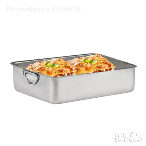 ТАВА ИНОКС ДЪЛБОКА С ДРЪЖКИ EK-4515 SS - 45Х35Х15СМ., снимка 3 - Съдове за готвене - 47279878
