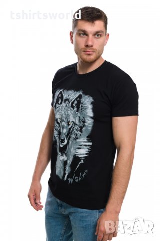 Нова мъжка тениска с дигитален печат Сив Вълк, Серия Вълци, снимка 3 - Тениски - 29104399