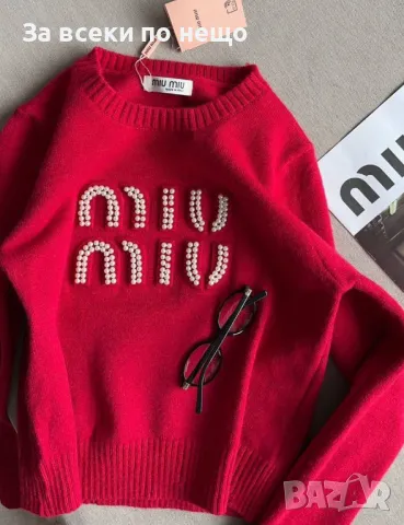 Дамски Пуловер С Дълъг Ръкав Miu Miu - Черен Или Червен Код A389, снимка 3 - Блузи с дълъг ръкав и пуловери - 48685335