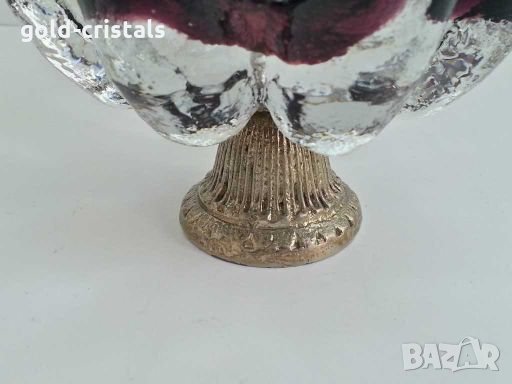 антикварна купа  фруктиера цветно  стъкло, снимка 2 - Антикварни и старинни предмети - 28766118