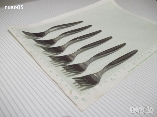 Лот от 6 бр. вилици от "☭ В.Търново" от соца нови, снимка 3 - Прибори за хранене, готвене и сервиране - 52515115