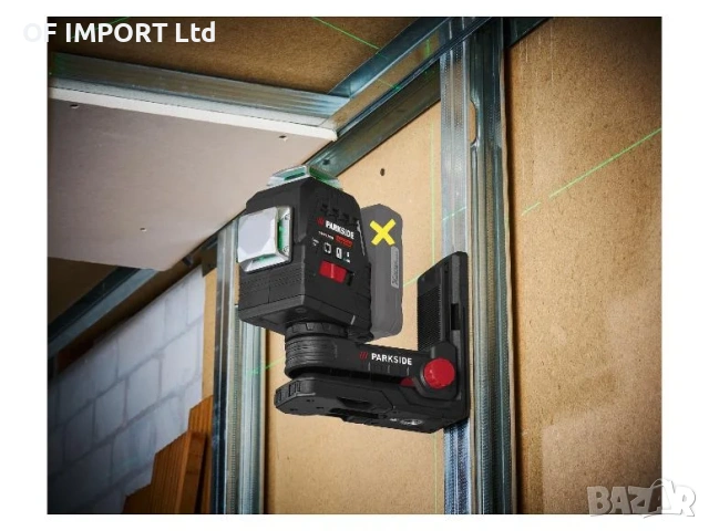 Акумулаторен Лазерен Нивел с Кръстосани Линии PARKSIDE Performance 20V PKLLP 3360 A1, снимка 6 - Други инструменти - 53494279