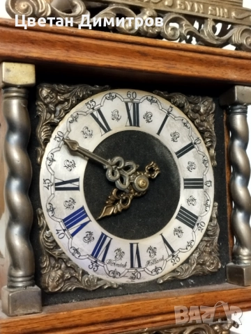 Антикварен стенен холандски часовник - Franz Hermle Атлас , снимка 3 - Стенни часовници - 52618158