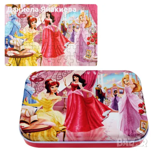 Детски пъзел - дърво /60 елемента в метална кутия/ 