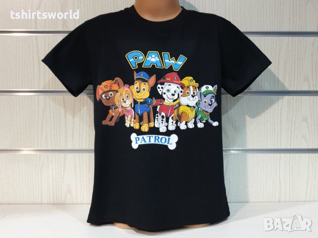 Нова детска тениска с дигитален печат PAW Patrol (Пес патрул) в черен цвят, снимка 5 - Детски тениски и потници - 36966845