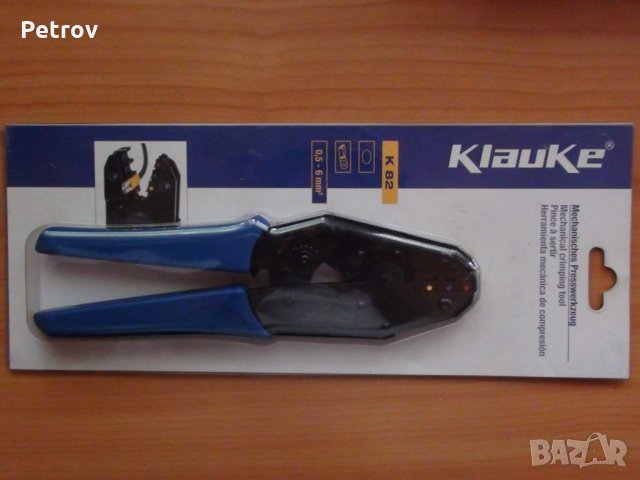 KLAUKE K82 - ТОП Profi Кримпклещи за кабелни обувки 0,5-6mm² !!ORIGINAL KLAUKE - Wuppertal GERMANY!!, снимка 1