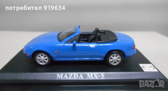 Продавам метална количка Mazda MX-5 Miata (NA) в мащаб 1:43, снимка 3 - Колекции - 39668213