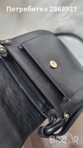 италианска черна чанта с естествена кожа и пони косъм, снимка 1 - Чанти - 44018574