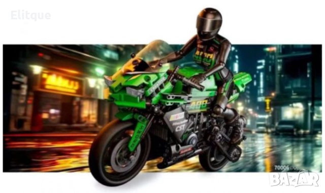 Яростен мотоциклет - Голям конструктор с 908 части и фигура, снимка 4 - Коли, камиони, мотори, писти - 52804513