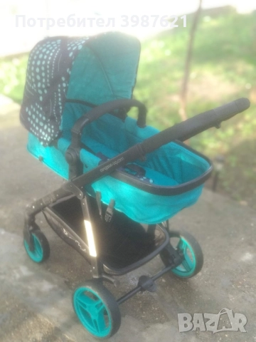 Детска комбинирана количка 2в1 Cangaroo - Rachel, тюркоаз, снимка 4 - Детски колички - 51488014