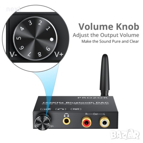 Цифров към аналогов аудио конвертор 192Khz Bluetooth DAC + Гаранция, снимка 6 - Ресийвъри, усилватели, смесителни пултове - 44127206