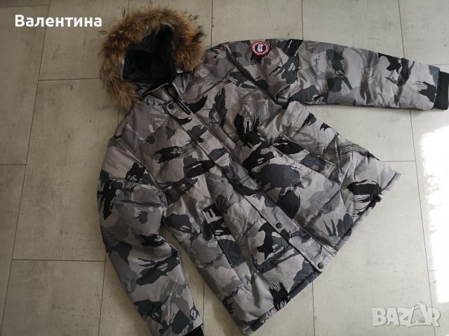 Canada Goose мъжко яке парка/ шуба 3XL, сив камуфлаж, пух, снимка 10 - Якета - 38347580