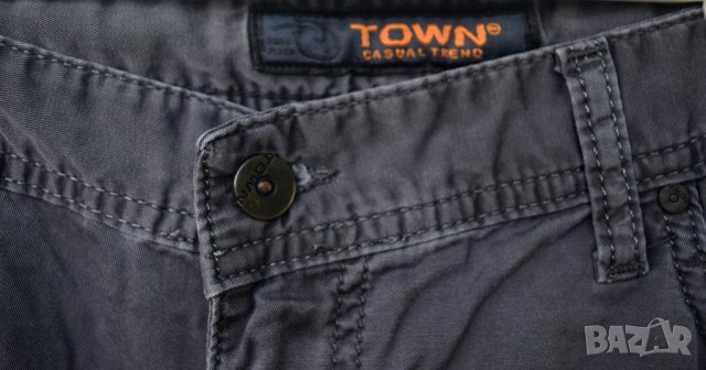 Town летен мъжки сив панталон 100% памук, снимка 3 - Панталони - 33549143