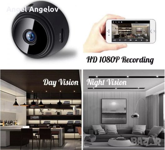 Нова A9 Мини камера. WiFi Безжичен мониторинг. Защита на сигурността. Дистанционен монитор. , снимка 3 - HD камери - 37955211
