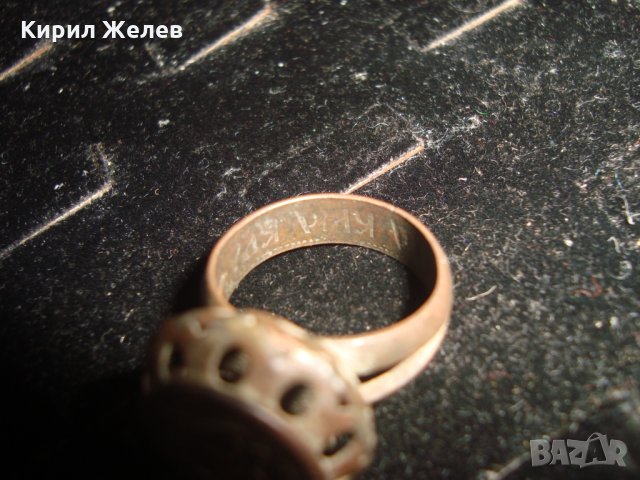 СТАР РЯДЪК МЕДЕН ПРЪСТЕН ПЕЧАТ с ОСМАНСКА ТУГРА и НАДПИСИ ОТВЪТРЕ РЪЧНА ИЗРАБОТКА 22595, снимка 8 - Антикварни и старинни предмети - 33045273