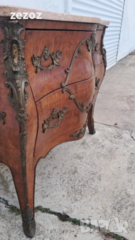 Скрин антикварен"Бомбе", снимка 4 - Скринове - 53253932