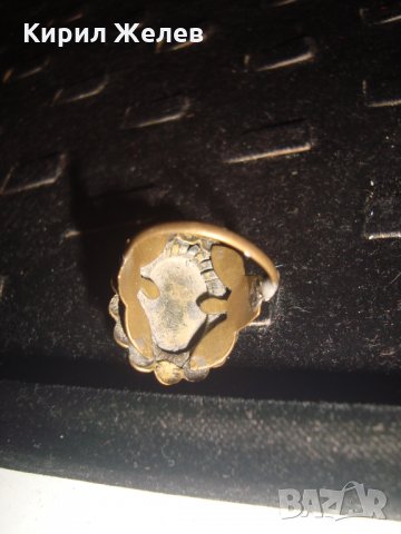 СТАРИНЕН ЮВЕЛИРНА РЪЧНА МАЙСТОРСКА ИЗРАБОТКА АРТ-ДЕКО БРОНЗОВ ПРЪСТЕН с ЖЪЛТ КАТАЛИН 21631, снимка 13 - Антикварни и старинни предмети - 32552868