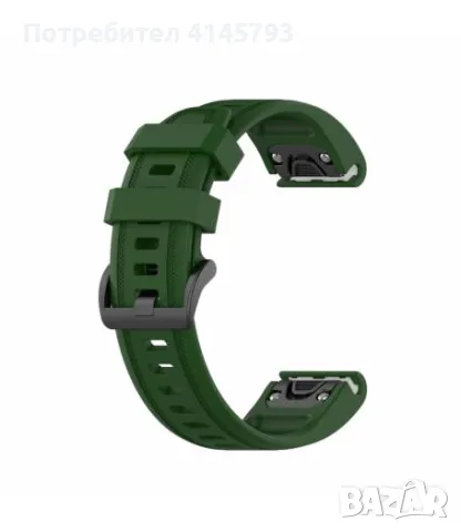 Силиконова каишка , Съвместима с Garmin Fenix 7S / 6S, Тъмно зелен, снимка 1 - Каишки за часовници - 48112635