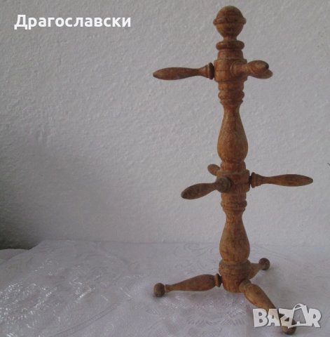 стара дървена стойка   - закачалка с куче, пано, поставка, бухалка, триколка, триколки, снимка 8 - Пана - 29185654
