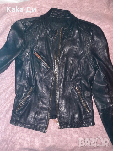 кожено яке BERSHKA естествена кожа, снимка 4 - Якета - 52850096