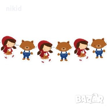 Червената Шапчица и вълка парти гирлянд банер украса декор рожден ден