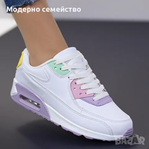 Дамски цветни маратонки с връзки , снимка 2 - Маратонки - 49401811